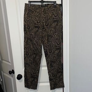 Lauren Ralph Lauren Paisley Patterned Black & Brown ladies pants size 8